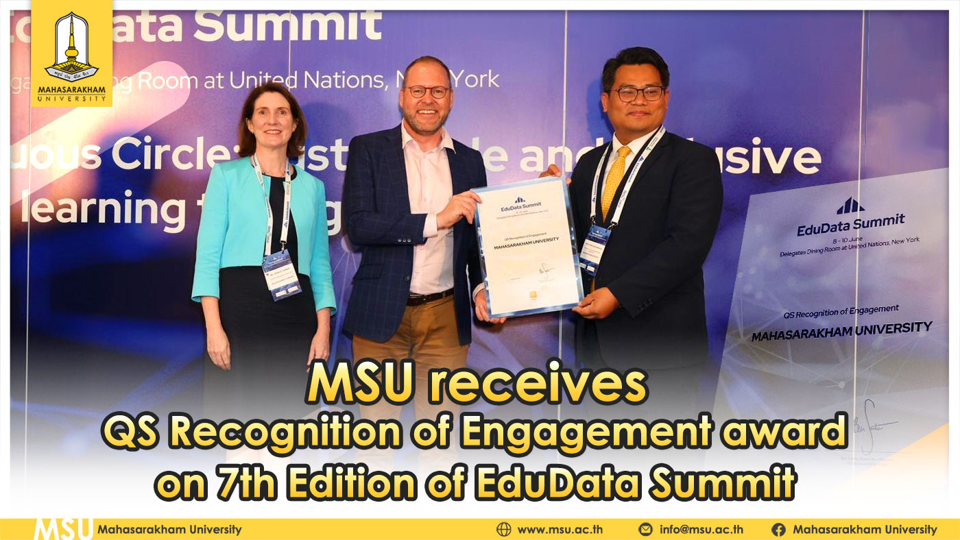 MSU receives QS Recognition of Engagement award on 7th Edition of EduData Summit